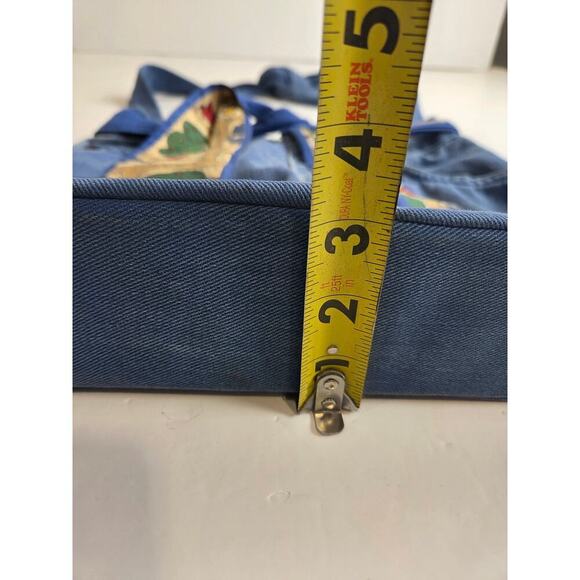 Denim Purse Handbag Handmade with Shoulder Strap and Magentic Closure Upcycled - Picture 2 of 7